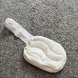 White Quilted Belt Bag brand new
